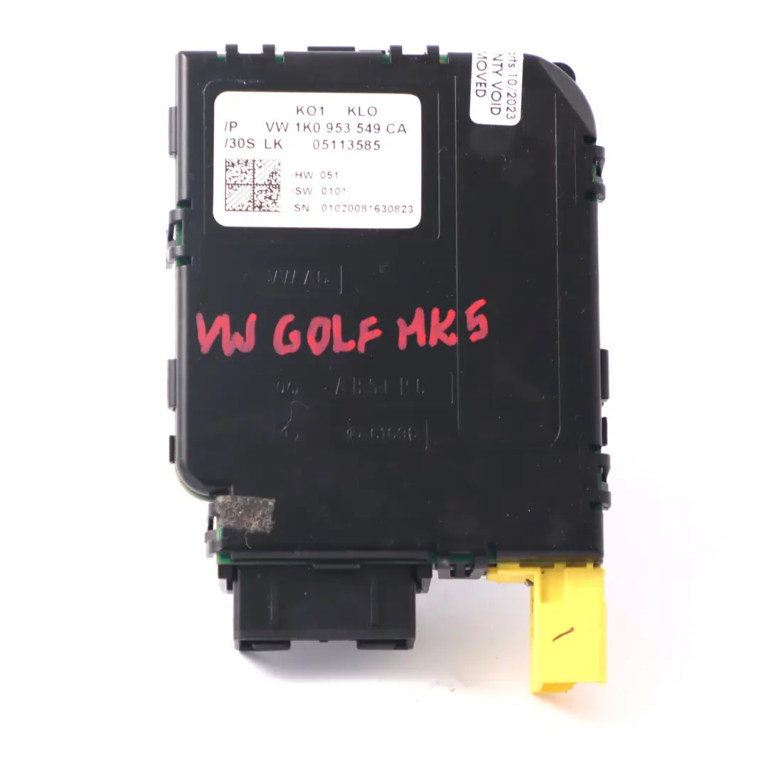 Lenkeinschlag Lenkradsäule Steuermodul für VW Volkswagen Golf 5 mit Teilenummer 1K0953549CA VW Volkswagen Golf 5 Lenkeinschlag Lenkradsäule Steuermodul - SKU 1K0953549CA - Teilenummer 1K0953549CA