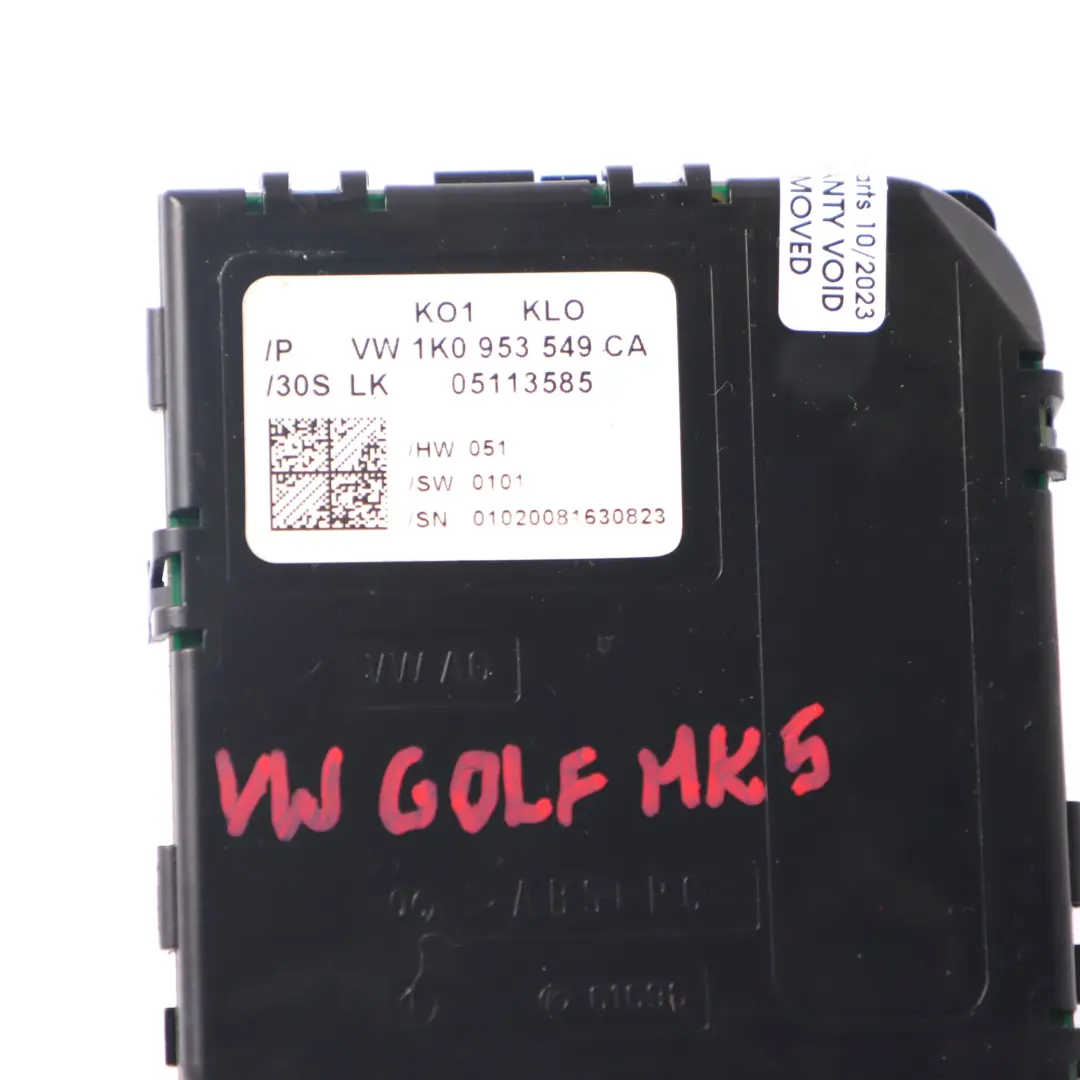 Steering Angle Steering Wheel Column Control Module to VW Golf 5 with Part number 1K0953549CA VW Golf 5 Steering Angle Steering Wheel Column Control Module - SKU 1K0953549CA - Part number 1K0953549CA
