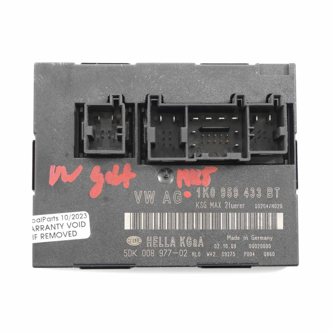 VW Golf 5 Body Control Comfort Unit Module BCM Convenience Unit ECU - SKU 1K0959433BT - Part number 1K0959433BT