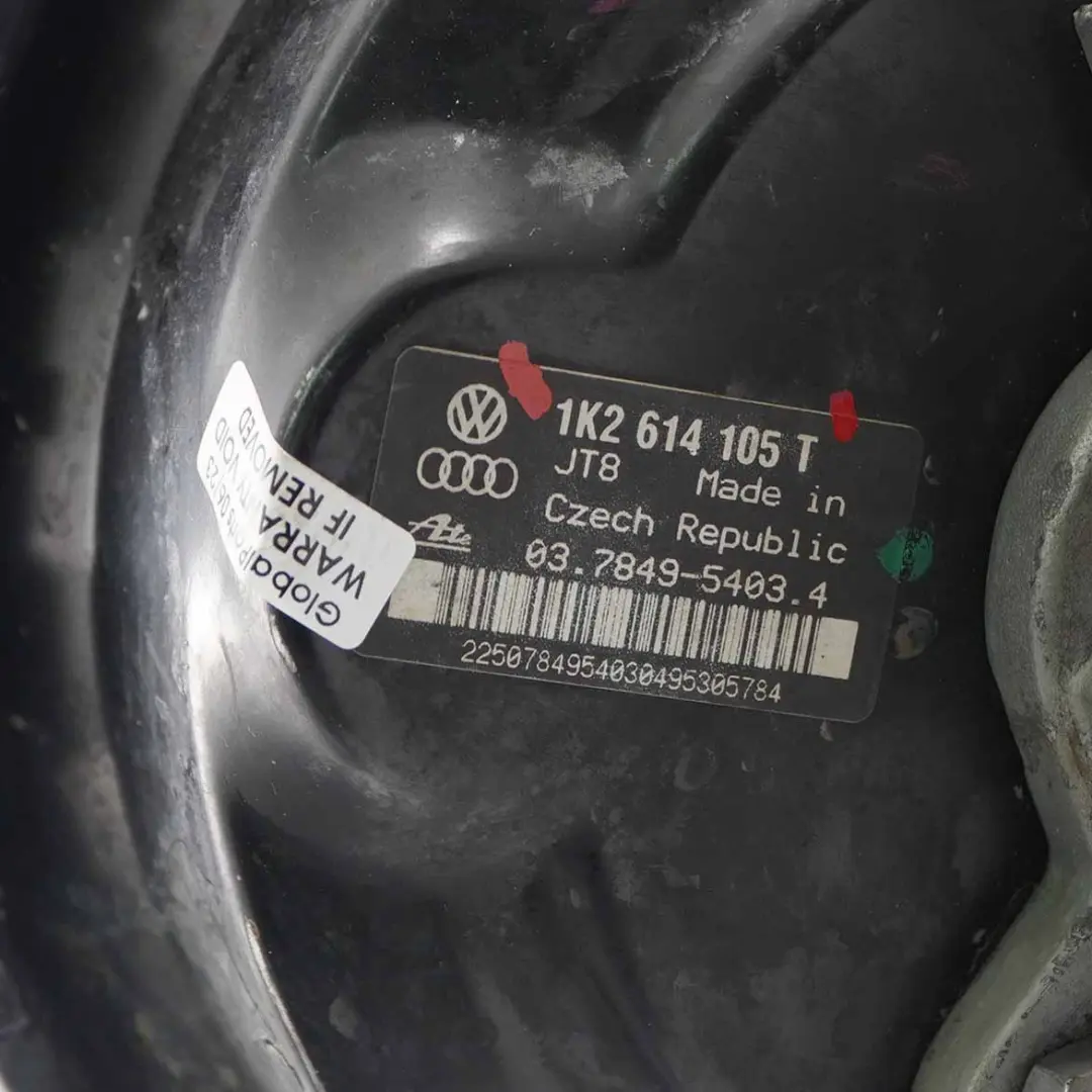 Servofreno Unidad de Frenado Cilindro Maestro para Audi A3 8P con número de pieza 1K2614105T Audi A3 8P Servofreno Unidad de Frenado Cilindro Maestro - SKU 1K2614105T - Número de pieza 1K2614105T