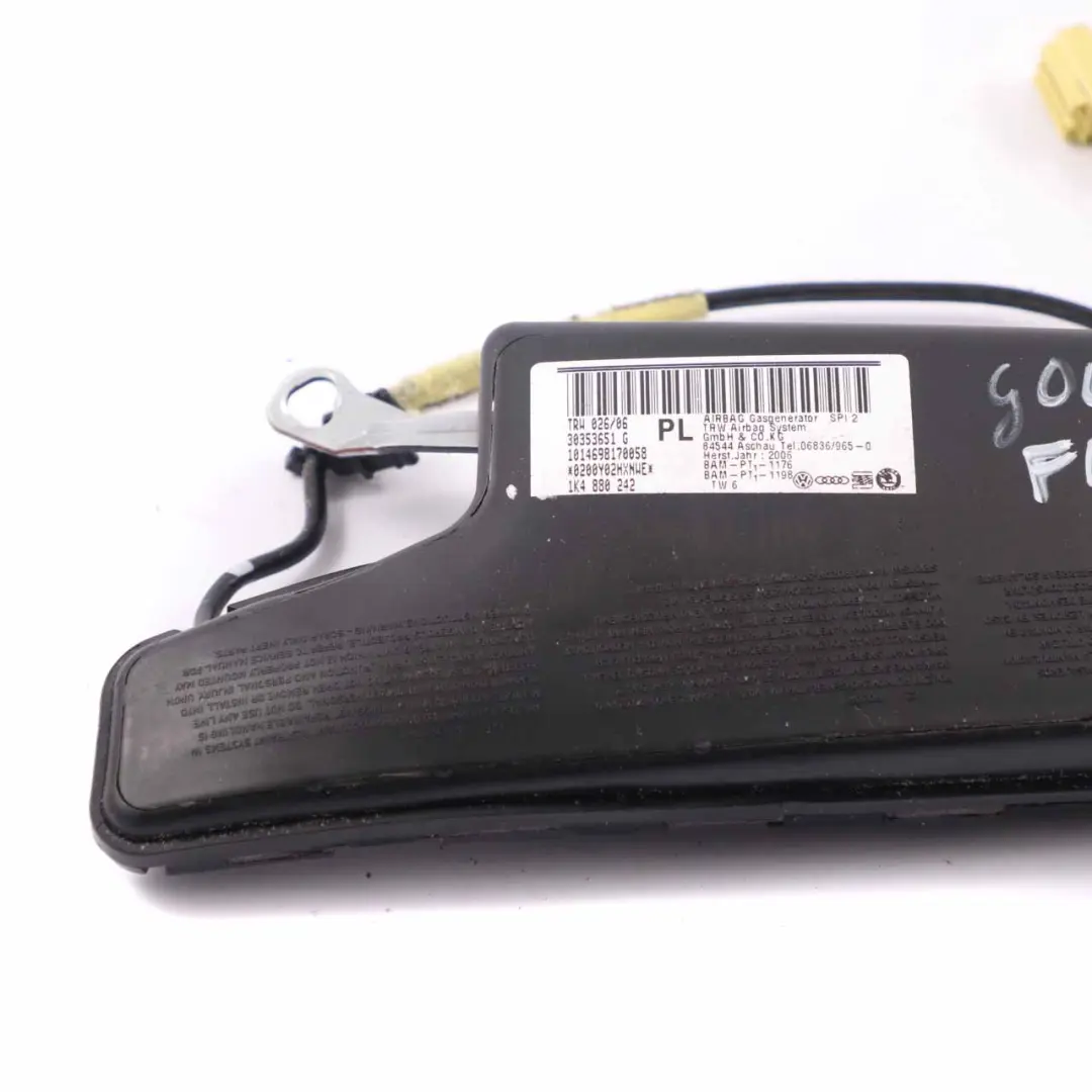 Airbag Lateral Delantero Derecho Asiento Módulo para Volkswagen Golf V con número de pieza 1K4880242 Volkswagen Golf V Airbag Lateral Delantero Derecho Asiento Módulo - SKU 1K4880242 - Número de pieza 1K4880242