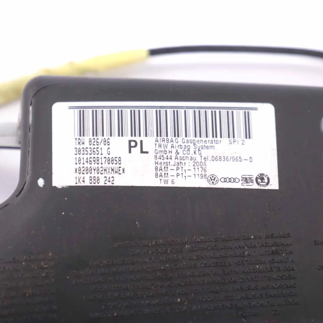 Airbag Laterale Anteriore Destro Modulo Sedile per Volkswagen VW Golf V con numero di parte 1K4880242 Volkswagen VW Golf V Airbag Laterale Anteriore Destro Modulo Sedile - SKU 1K4880242 - Numero di parte 1K4880242