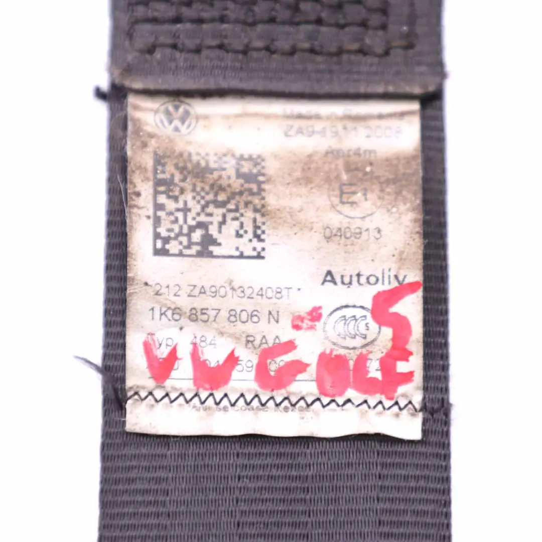Mk5 V 5 Portes Ceinture De Sécurité Arrière Droite pour Volkswagen Golf à propos du numéro de pièce 1K6857806N Volkswagen Golf Mk5 V 5 Portes Ceinture De Sécurité Arrière Droite - SKU 1K6857806N - Numéro de pièce 1K6857806N