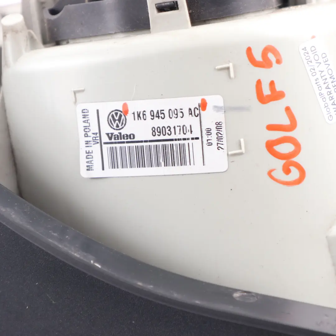 Lamp Golf V Left N/S Tail Light Side Panel to Rear with Part number 1K6945095AC Rear Lamp Golf V Left N/S Tail Light Side Panel - SKU 1K6945095AC - Part number 1K6945095AC