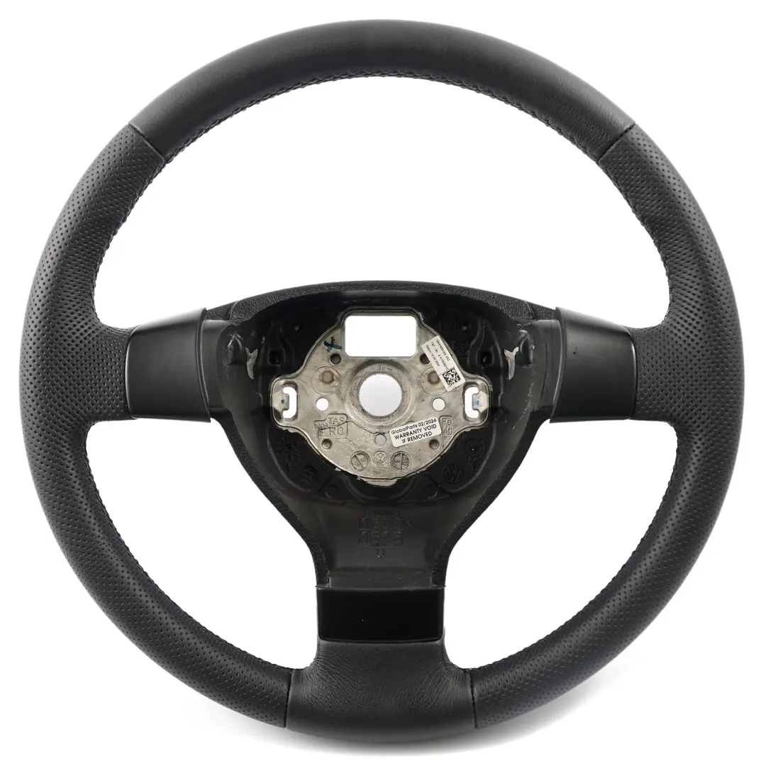 VW Volkswagen Golf V EOS Polo IV 9N NEW Black Leather Steering Wheel - SKU 1Q0419091AA-1 - Part number 1Q0419091AA