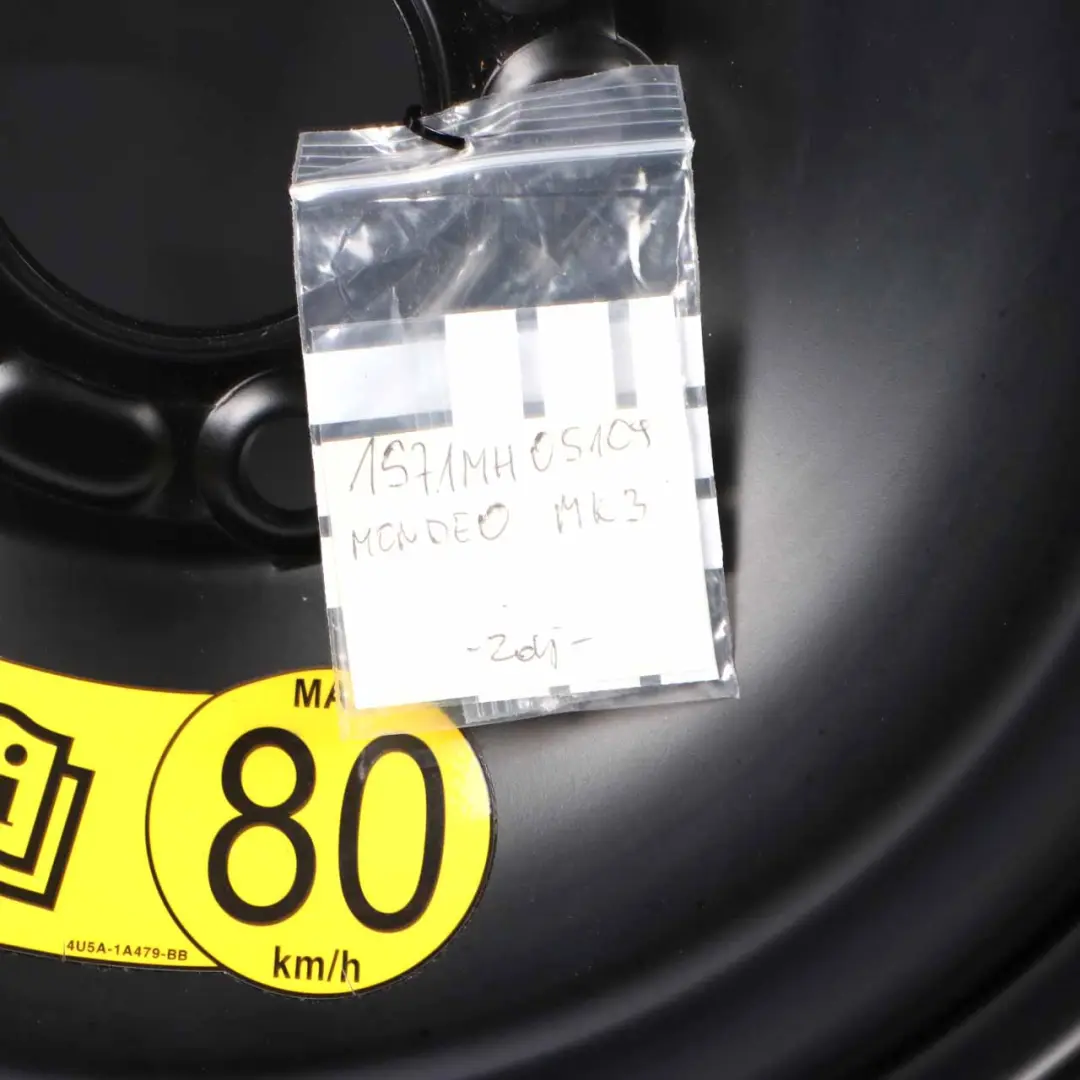 Ford Mondeo MK3 Black Spare Wheel Rim Steel R16 Tyre 125/85 1S71MH-05109 - SKU 1S71MH05109 - Part number 1S71MH05109