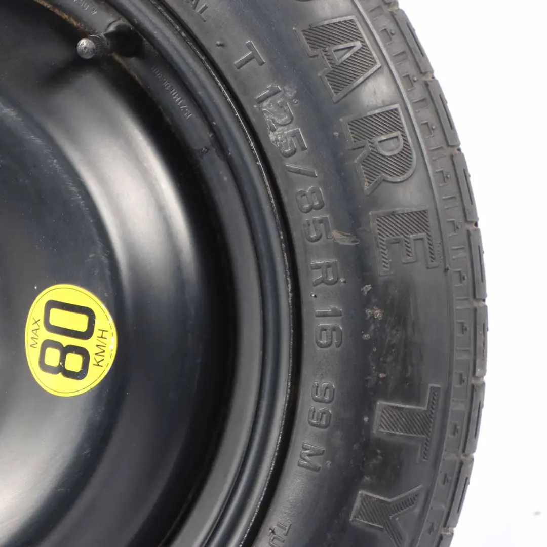 Spare Wheel Rim Steel R16 Tyre 125/85 1S71MH-06300 to Volvo S40 Black with Part number 1S71MH06300 Volvo S40 Black Spare Wheel Rim Steel R16 Tyre 125/85 1S71MH-06300 - SKU 1S71MH06300 - Part number 1S71MH06300