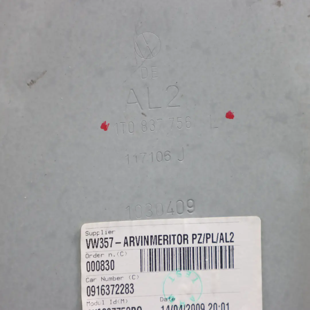 VW Caddy III 2K Alzacristalli Porta anteriore destra Regolatore 1T0837756L - SKU 1T083776L - Numero di parte 1T083776L