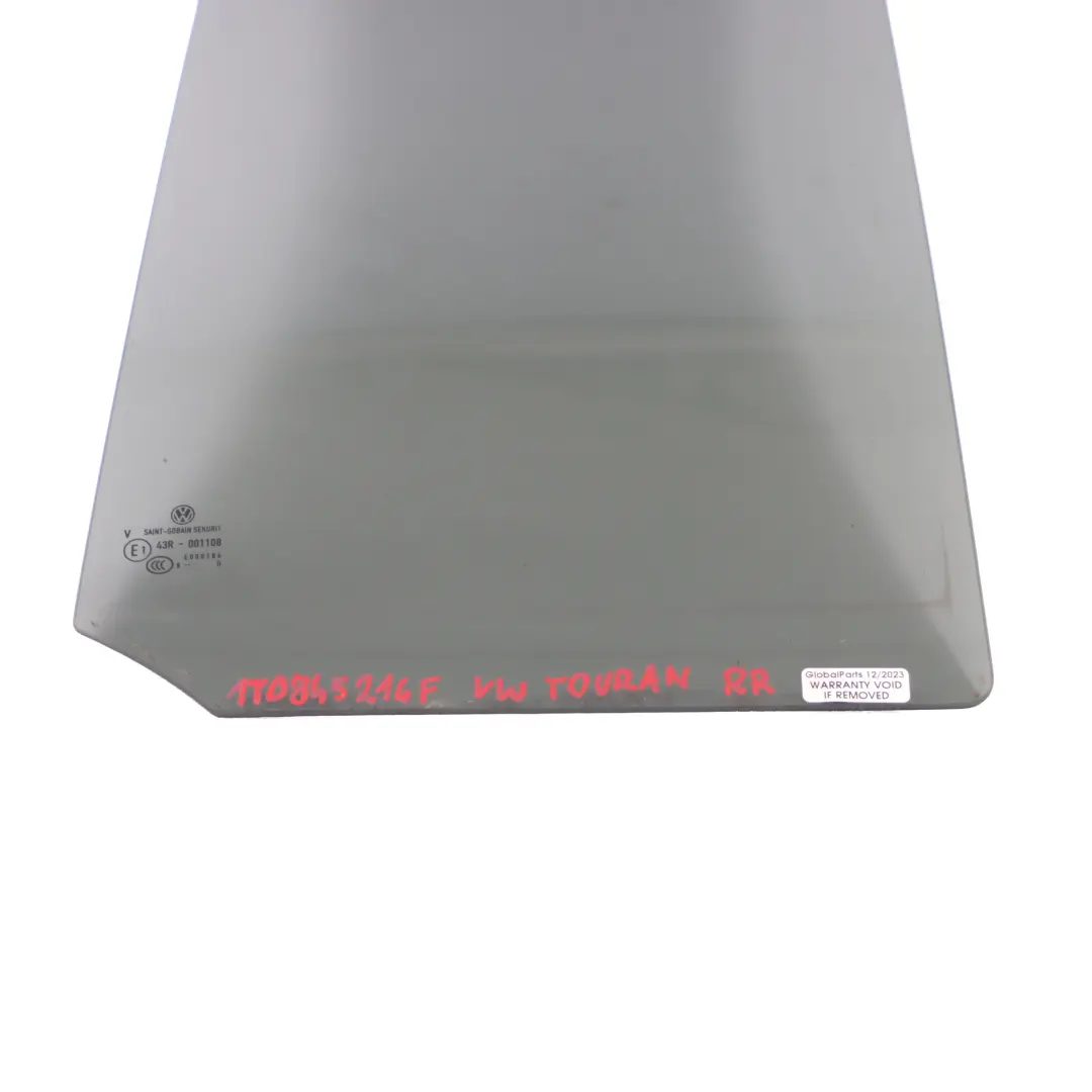 Window Glass Fixed Rear Door Right O/S Glazing AS3 to VW Touran 1T with Part number 1T0845216F VW Touran 1T Window Glass Fixed Rear Door Right O/S Glazing AS3 - SKU 1T0845216F - Part number 1T0845216F