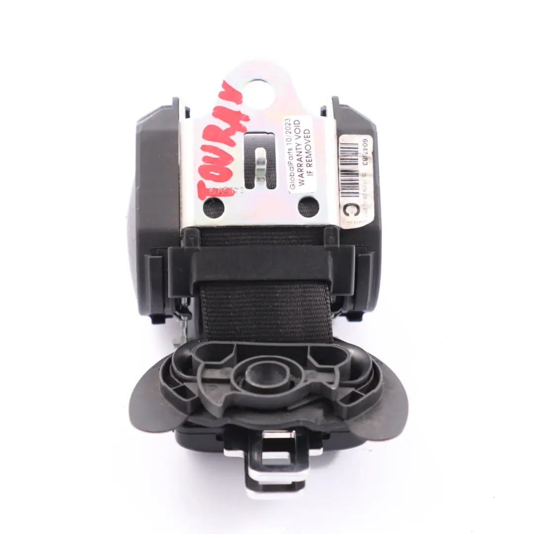 VW Volkswagen Touran Seat Belt Rear Centre Middle Seatbelt Black - SKU 1T0857807CRAA - Part number 1T0857807CRAA