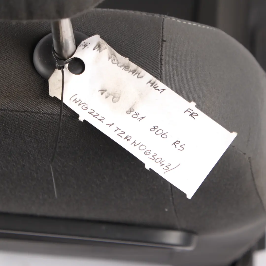 Front Seat Volkswagen Touran MK1 Right O/S Cloth Fabric Black Grey to with Part number 1T0881806RS Front Seat Volkswagen Touran MK1 Right O/S Cloth Fabric Black Grey - SKU 1T0881806RS - Part number 1T0881806RS