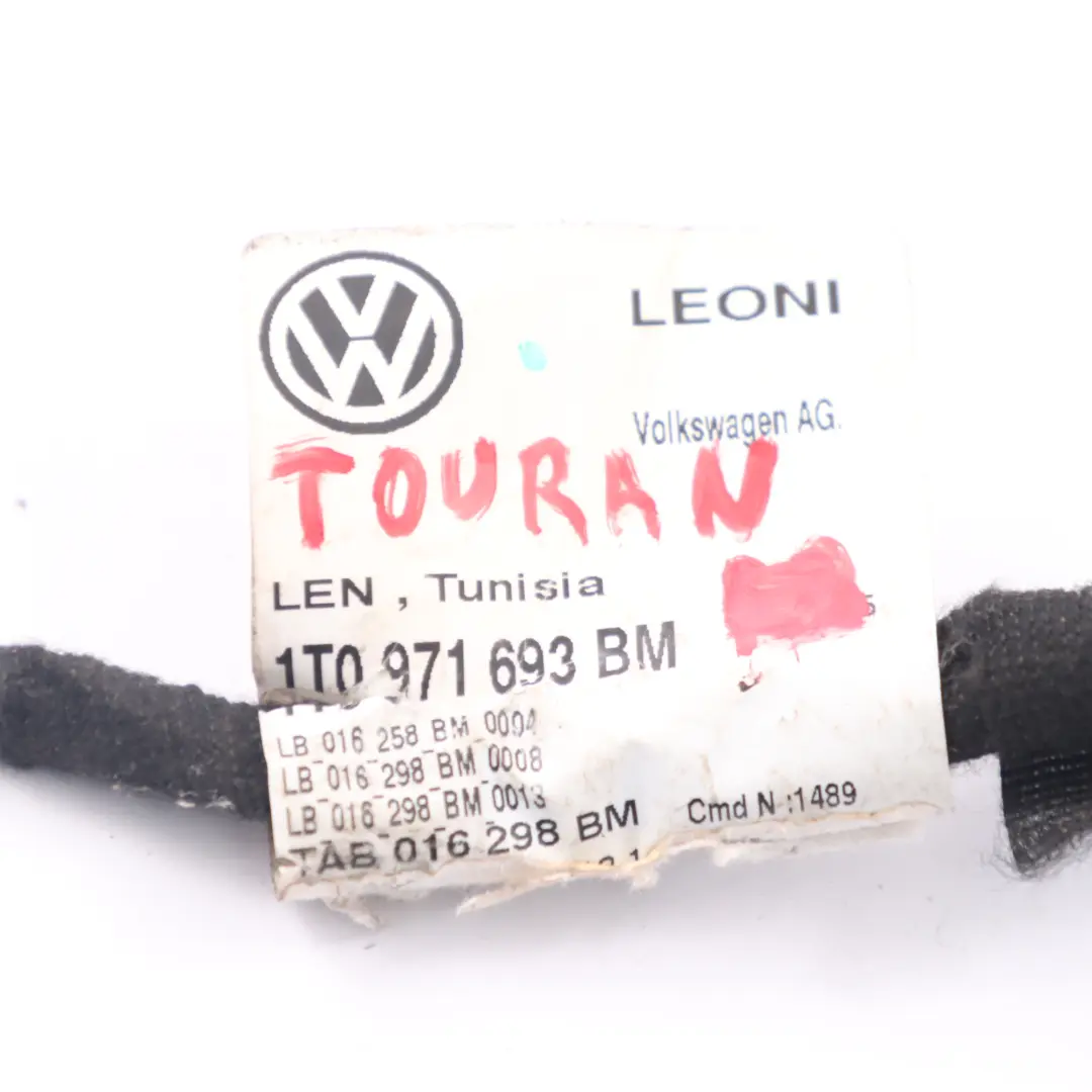 Volkswagen VW Touran Wiązka Przewodów Drzwi Lewy Prawy Tył - SKU 1T0971693BM - Numer Części 1T0971693BM
