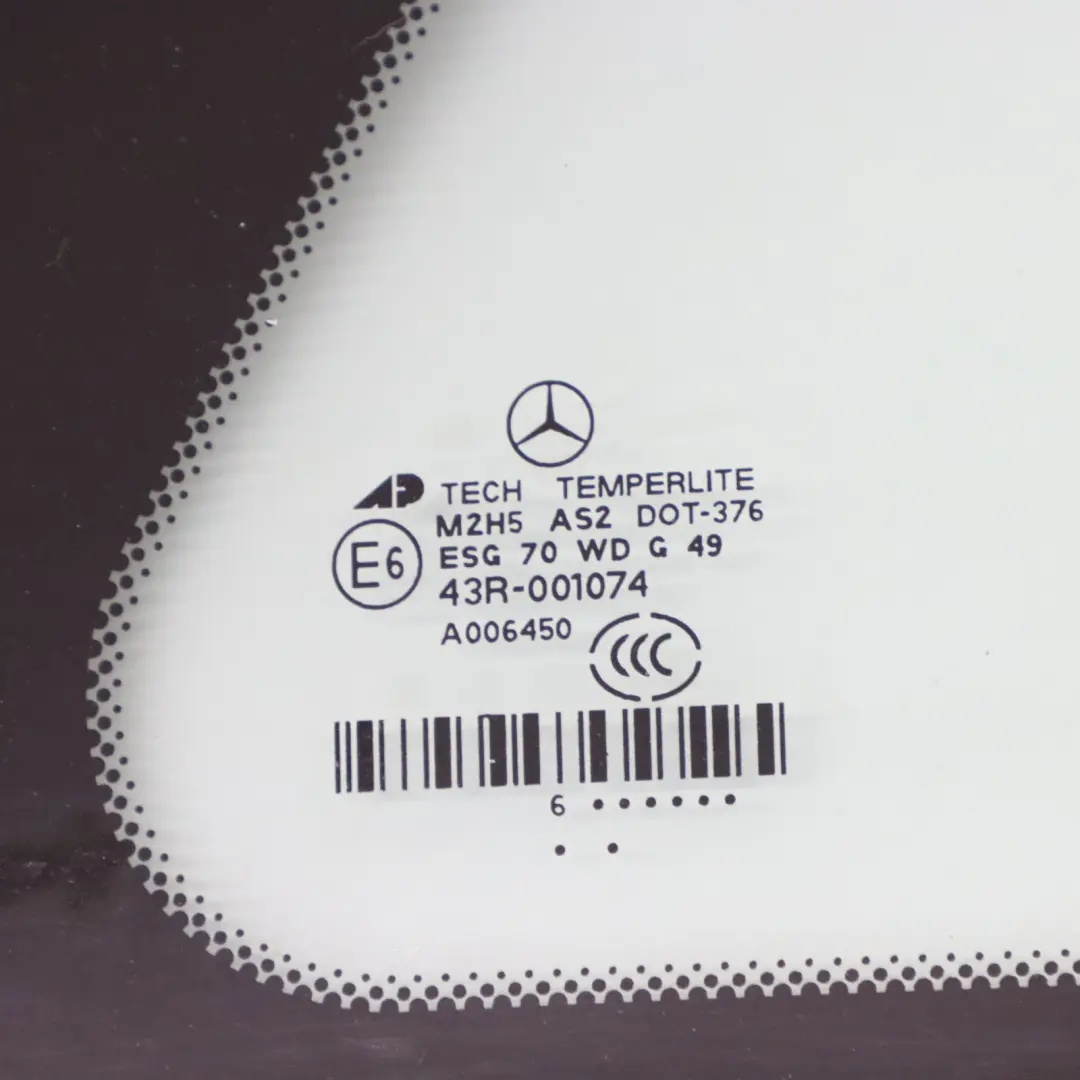 Window Glass Rear Right O/S Quarter Side Green Glazing AS2 to Mercedes GL X164 with Part number A1646702850 Mercedes GL X164 Window Glass Rear Right O/S Quarter Side Green Glazing AS2 - SKU A1646702850 - Part number A1646702850