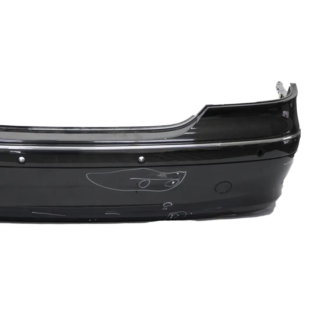 Bumper Trim Panel Covering Obsidian Black Metallic - 197 to Mercedes W209 Rear with Part number A2098800040 Mercedes W209 Rear Bumper Trim Panel Covering Obsidian Black Metallic - 197 - SKU A2098800040-OB1 - Part number A2098800040