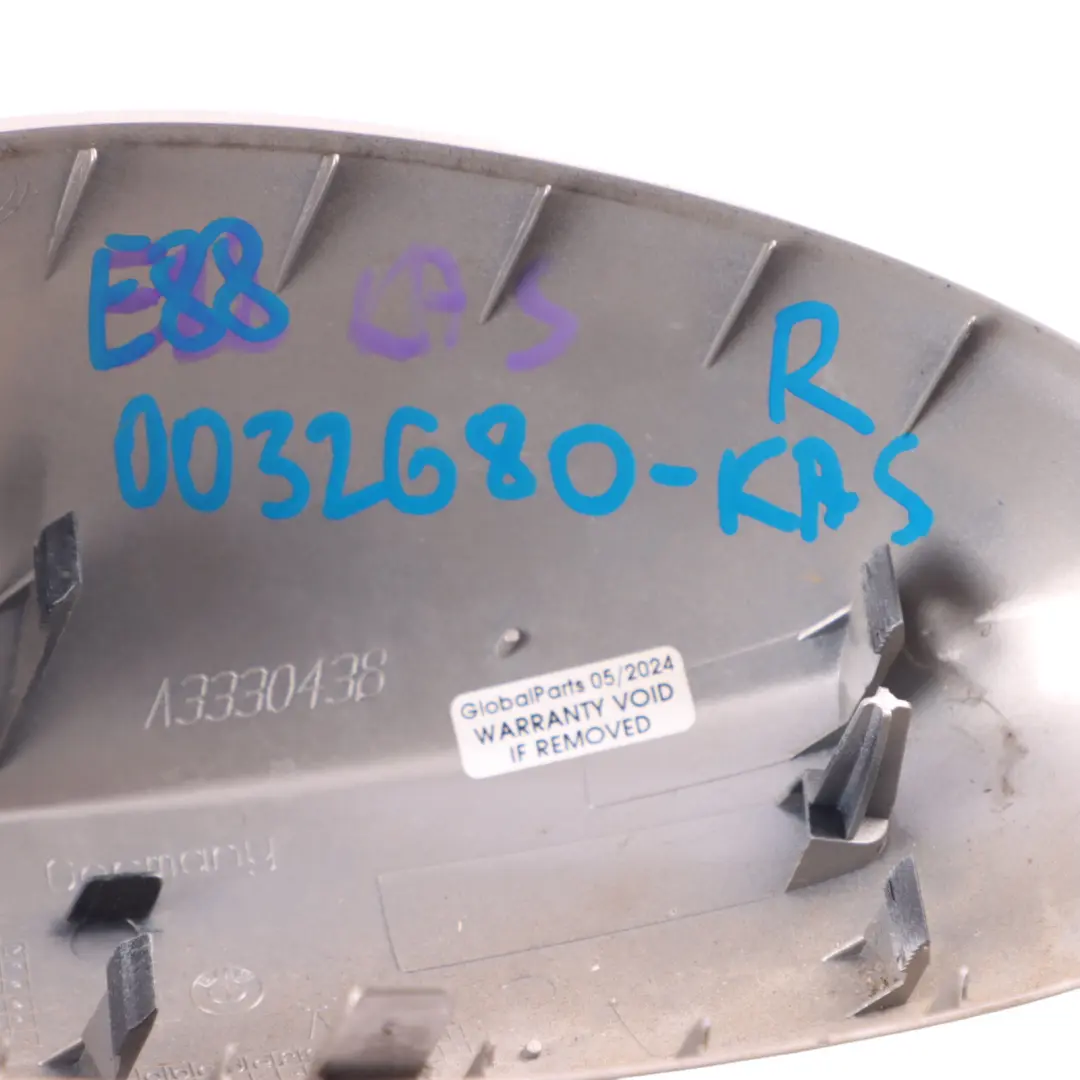 BMW E81 E87 Destra Coperchio Involucro Specchio Ala Kaschmirsilber Argento A72 - SKU 0032680-KAS - Numero di parte 0032680