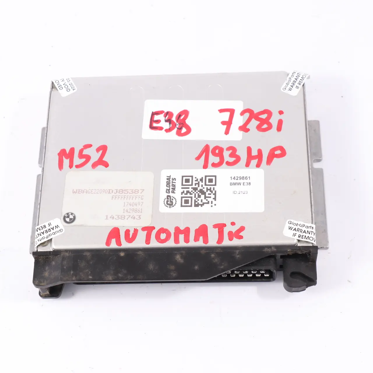 BMW E38 728i M52 193HP Module ECU l'unité Contrôle Moteur DME 1429861 Automatic