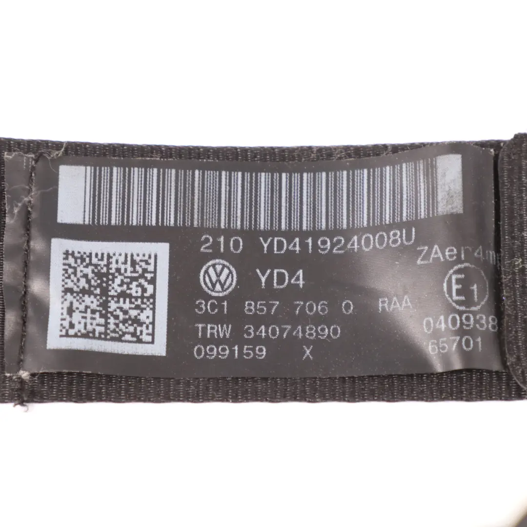 VW Volkswagen Passat B6 Ceinture sécurité arrière droite Noir - SKU 193857737A-1 - Numéro de pièce 193857737a