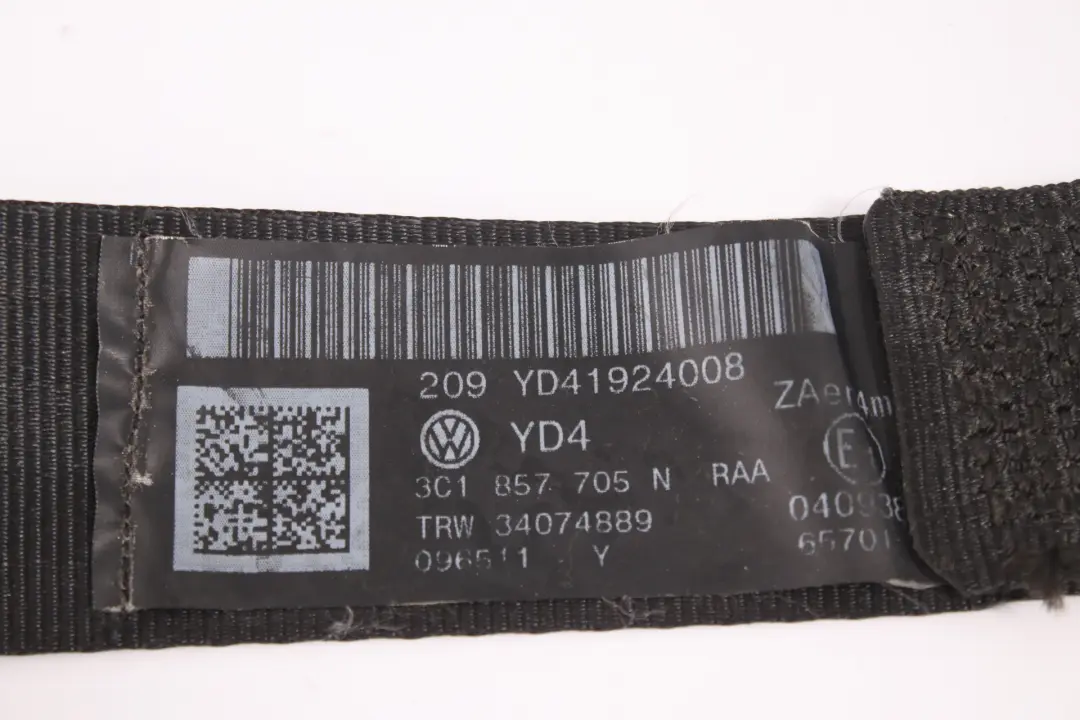 VW Volkswagen Passat B6 Pas Bezpieczeństwa Tylny Prawy Czarny - SKU 193857737A - Numer Części 193857737A