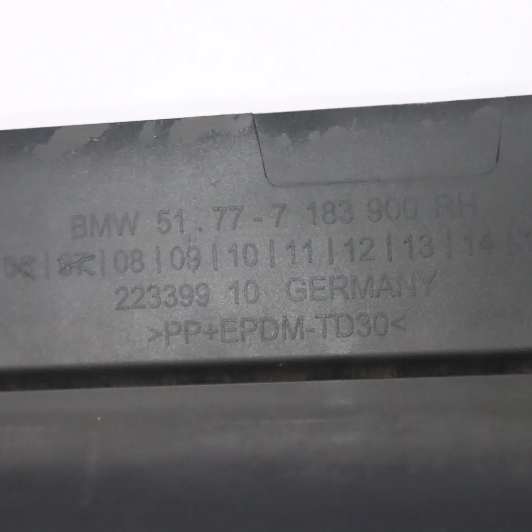 BMW F01 Faldón lateral de la puerta del panel derecho Negro Zafiro - 475 - SKU 2152312-BS1 - Número de pieza 2152312