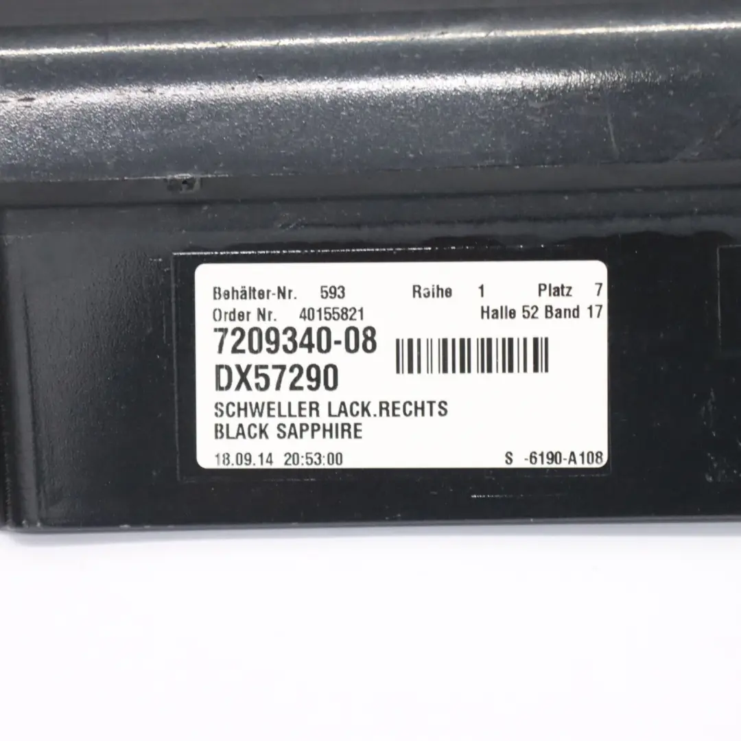 BMW F01 Jupe Latérale Panneau de seuil de porte Droit Noir Saphir - 475 - SKU 2152312-BS1 - Numéro de pièce 2152312
