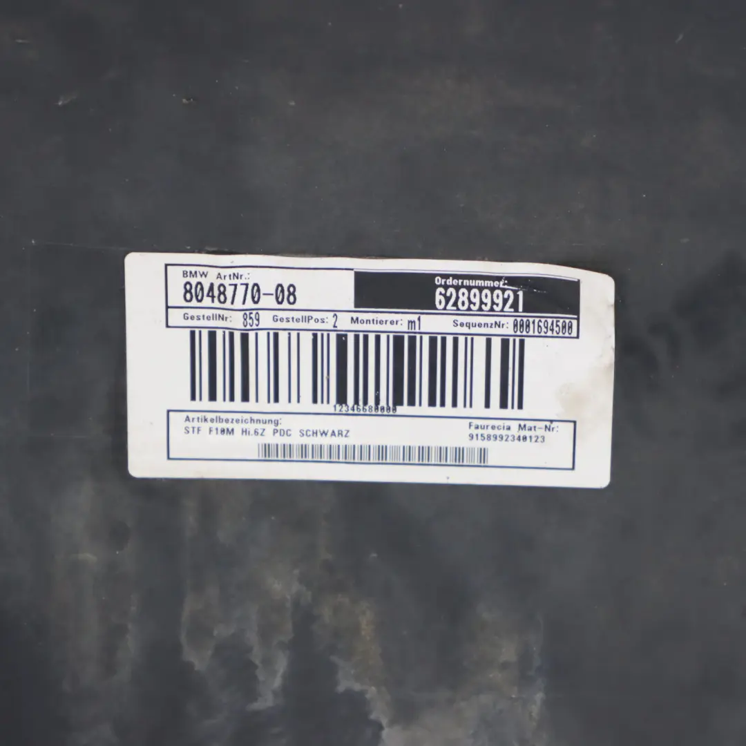 BMW F10 Rear Bumper Panel M Sport PDC Covering Schwarz 2 Black - 668 - SKU 2223018-SCH - Part number 2223018