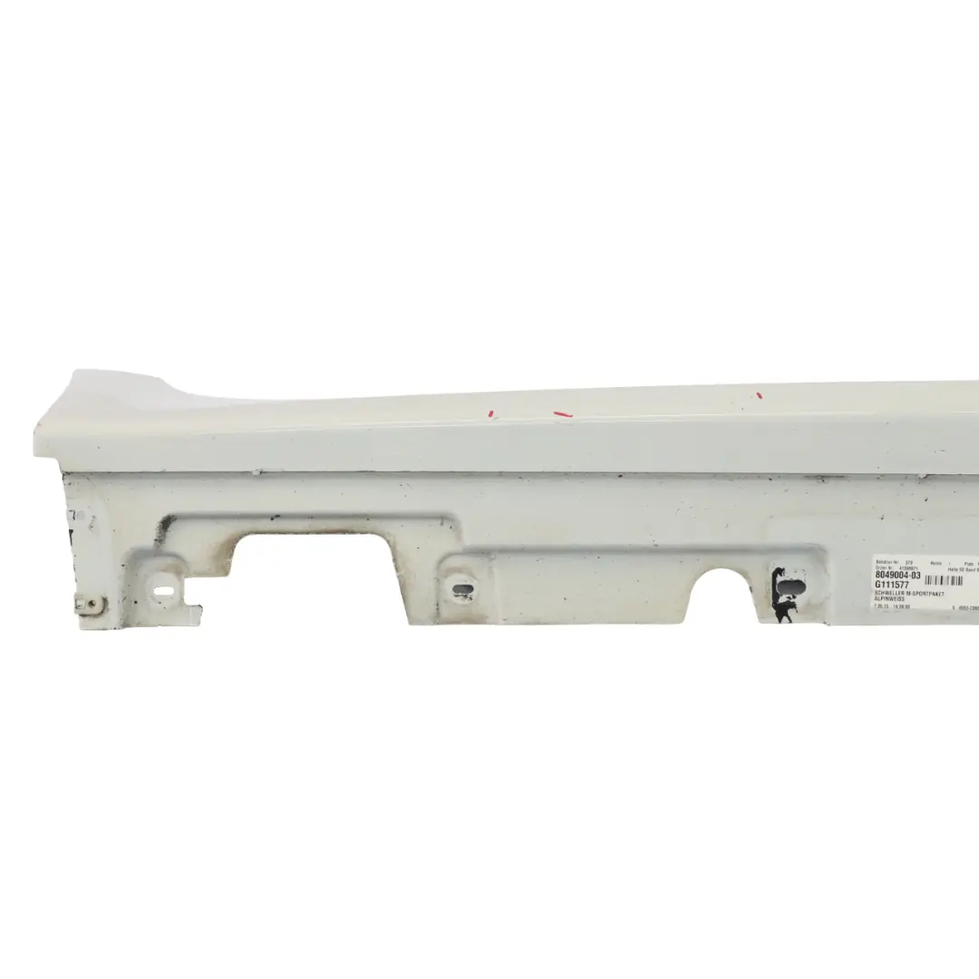 BMW F10 Side Skirt M5 M Sport Door Sill Cover Right O/S Alpinweiss White - 300 - SKU 2298068-AW - Part number 2298068