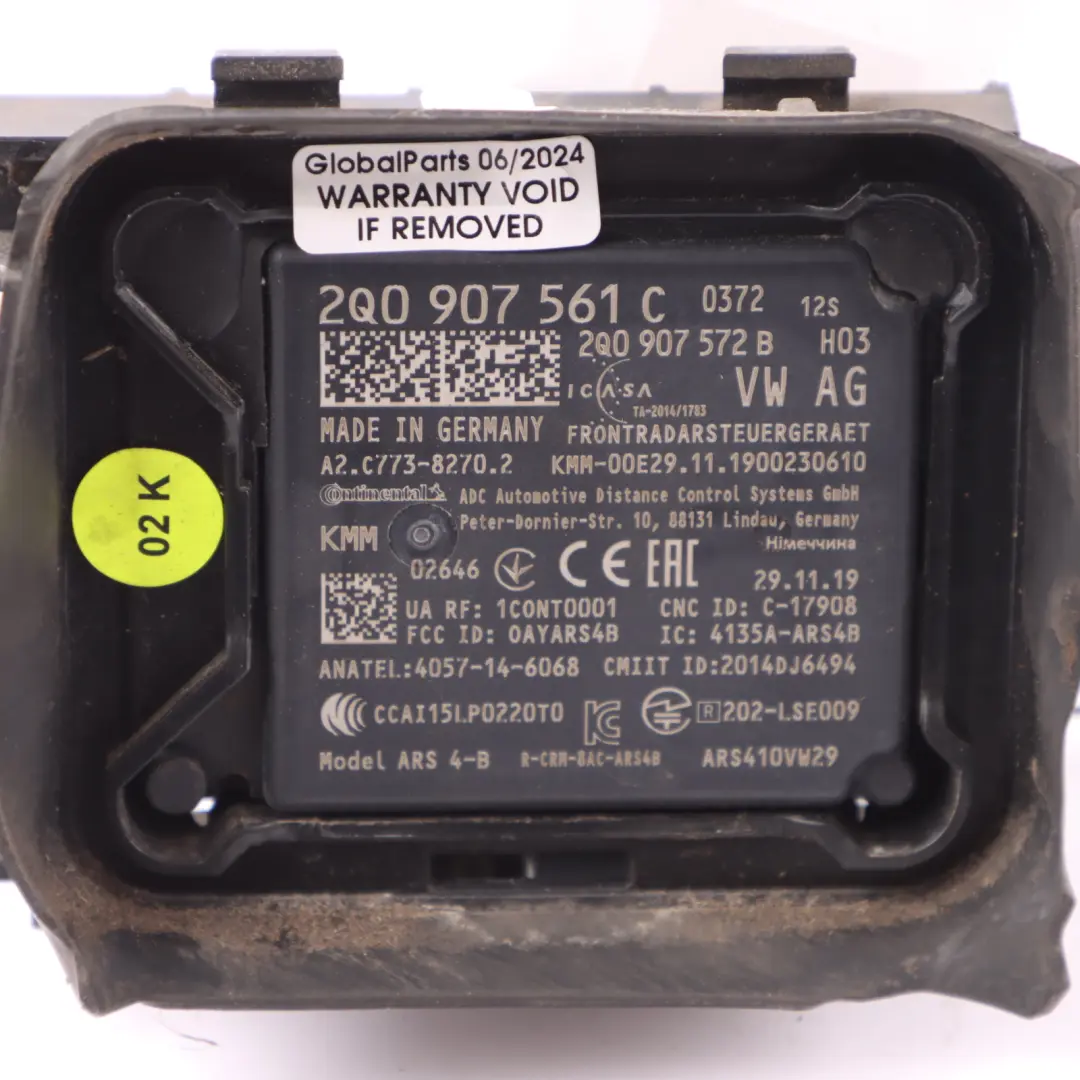 Front Distance Radar Sensor 2Q907561C Volkswagen VW Crafter - SKU 2Q907561C-1 - Part number 2Q907561C-1