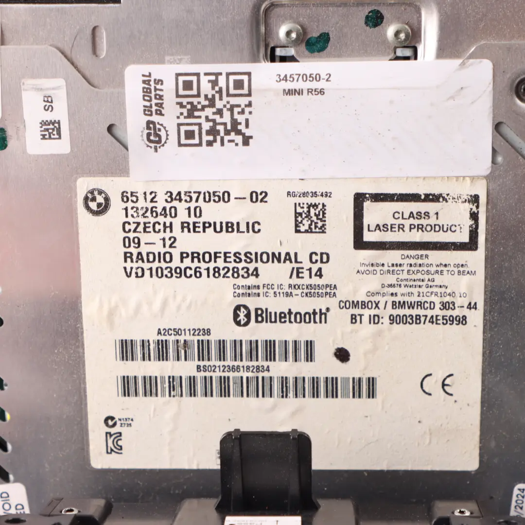 Radio Boost CD USB Bluetooth Head Unit to Mini Cooper R55 R56 R57 LCI with Part number 3457050 Mini Cooper R55 R56 R57 LCI Radio Boost CD USB Bluetooth Head Unit - SKU 3457050-2 - Part number 3457050