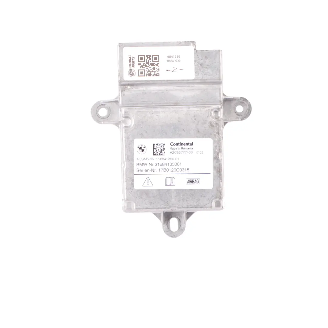Airbag Crash Control Unit Air Bag Module Continental to BMW G11 G30 with Part number 6841350 BMW G11 G30 Airbag Crash Control Unit Air Bag Module Continental - SKU 6841350 - Part number 6841350