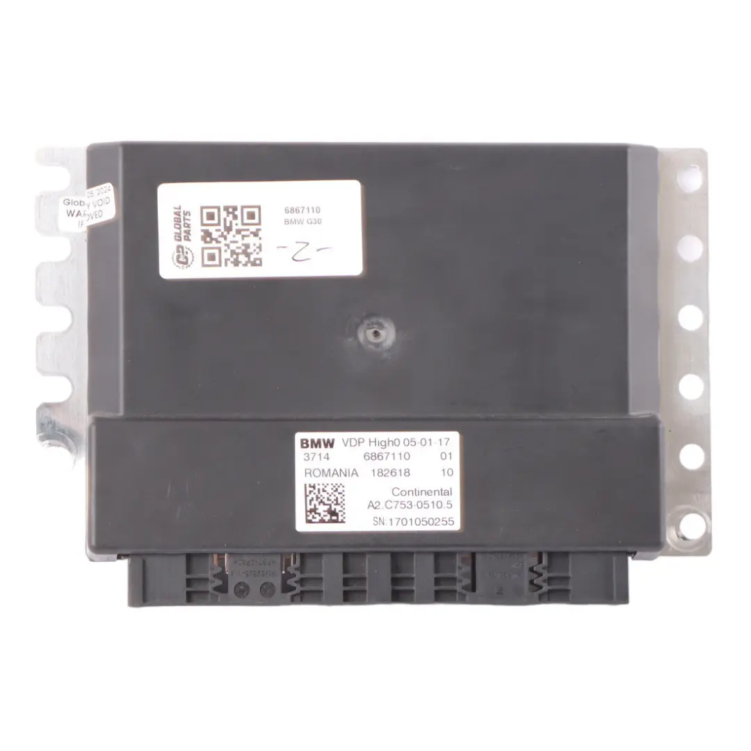 VDP Module BMW G30 Rear Dynamic Air Suspension High0 Control Unit Module to with Part number 6867110 VDP Module BMW G30 Rear Dynamic Air Suspension High0 Control Unit Module - SKU 6867110 - Part number 6867110