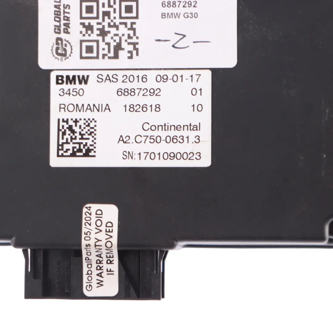 SAS Control Unit Module ECU Driver Assistance Device Module to BMW G11 G30 with Part number 6887292 BMW G11 G30 SAS Control Unit Module ECU Driver Assistance Device Module - SKU 6887292 - Part number 6887292