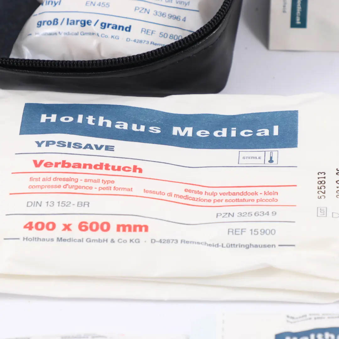 Kit universale di pronto soccorso medico d'emergenza Borsa nera per BMW MINI con numero di parte 6949966 BMW MINI Kit universale di pronto soccorso medico d'emergenza Borsa nera - SKU 6949966-3 - Numero di parte 6949966