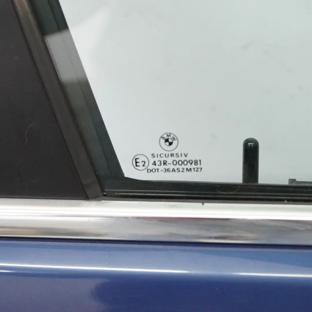 Door Front Right O/S Topasblau Topaz Blue Metallic - 364 to BMW E46 with Part number 7034152 BMW E46 Door Front Right O/S Topasblau Topaz Blue Metallic - 364 - SKU 7034152-TPB - Part number 7034152