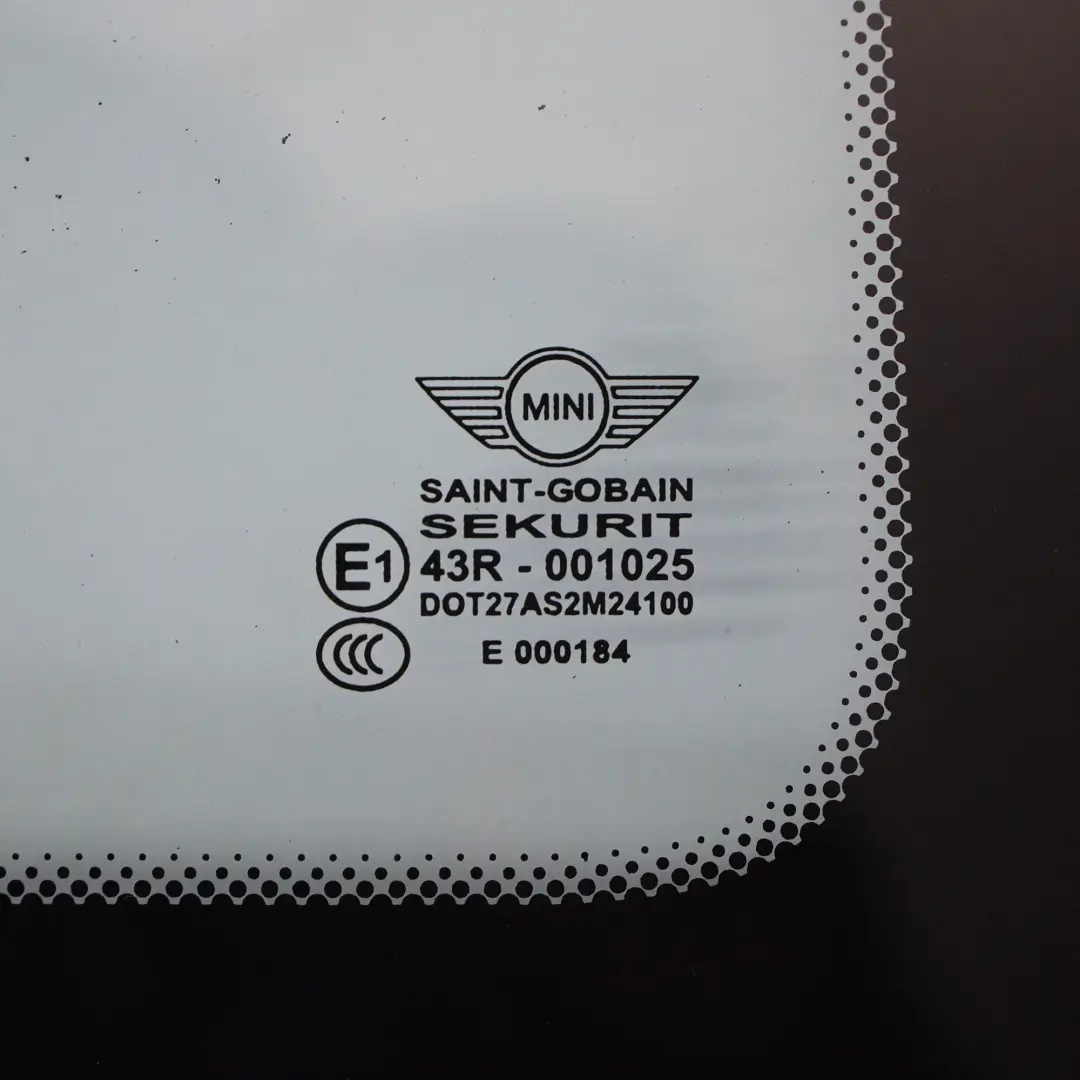 Seitenscheibe Fensterglas Grün Hinten Rechts für Mini R50 R53 mit Teilenummer 7112302 Mini R50 R53 Seitenscheibe Fensterglas Grün Hinten Rechts - SKU 7112302-1 - Teilenummer 7112302