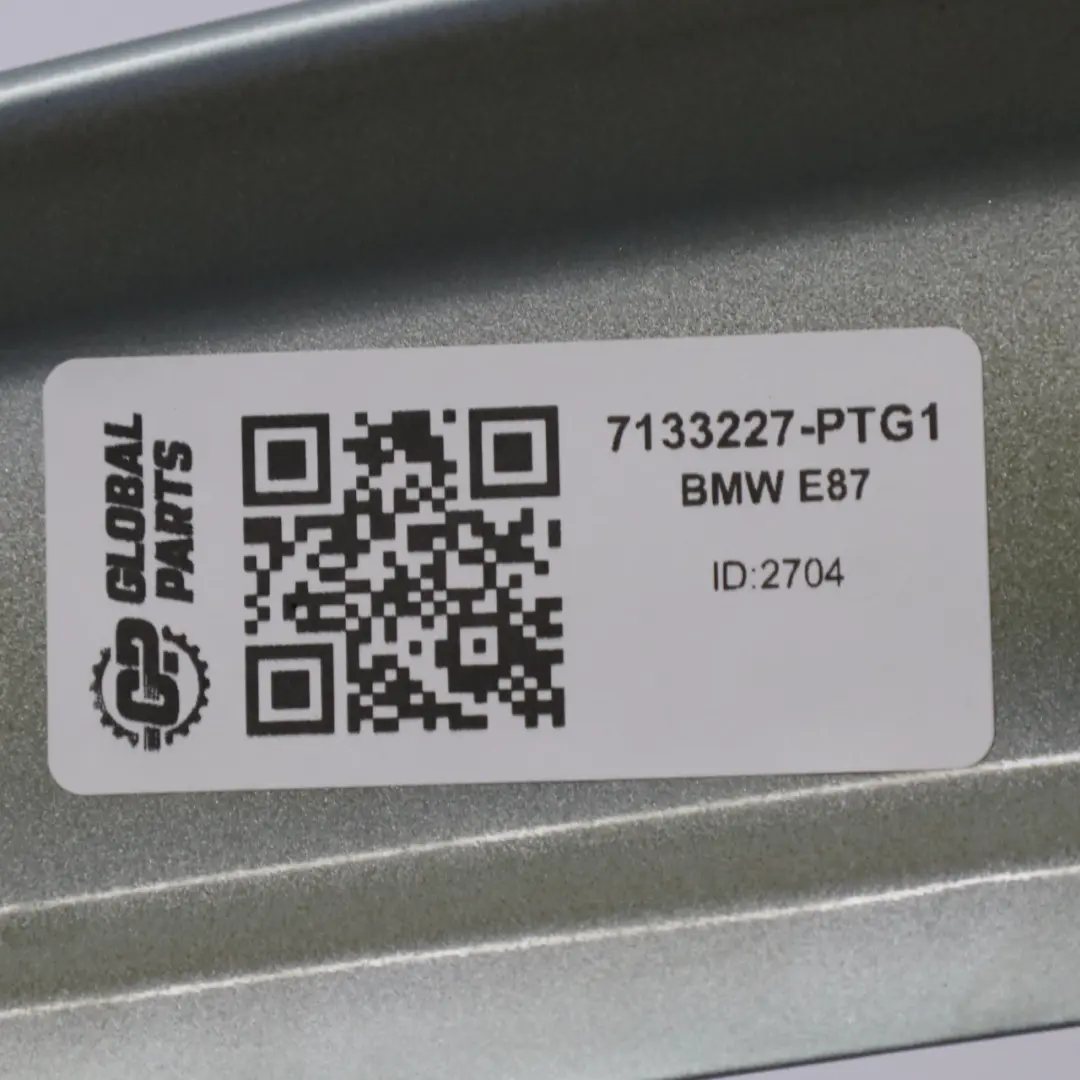 Panel Lateral Guardabarros Delantero Izquierdo Verde Patagonia A71 para BMW E81 E87 con número de pieza 7133227 BMW E81 E87 Panel Lateral Guardabarros Delantero Izquierdo Verde Patagonia A71 - SKU 7133227-PTG1 - Número de pieza 7133227