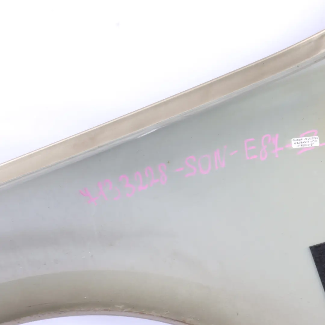 Side Panel Fender Wing Front Right O/S Sonora Metallic A23 to BMW E81 E87 with Part number 41357133228 BMW E81 E87 Side Panel Fender Wing Front Right O/S Sonora Metallic A23 - SKU 7133228-SON - Part number 41357133228