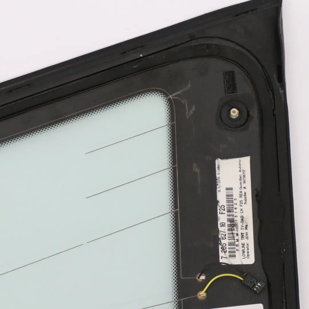 Window Glass Side Rear Left Quarter AS2 Green Glazing Cover to BMW X3 F25 with Part number 7205627 BMW X3 F25 Window Glass Side Rear Left Quarter AS2 Green Glazing Cover - SKU 7205627-2 - Part number 7205627