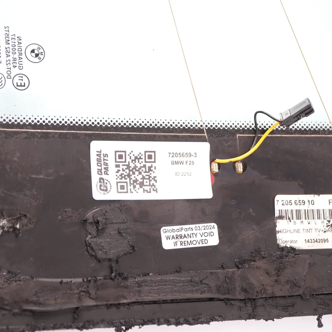 BMW X3 F25 Vetro Quarto Lato Fisso Posteriore Sinistro - SKU 7205659-3 - Numero di parte 7205659