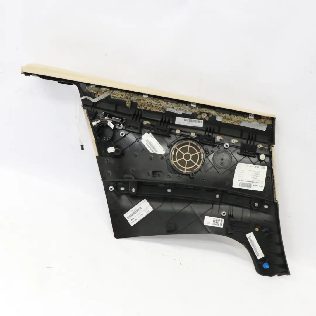 Lateral Trim Panel Rear Right O/S Cabrio Lining Leather Cream Beige to BMW E93 with Part number 7218932 BMW E93 Lateral Trim Panel Rear Right O/S Cabrio Lining Leather Cream Beige - SKU 7218932 - Part number 7218932
