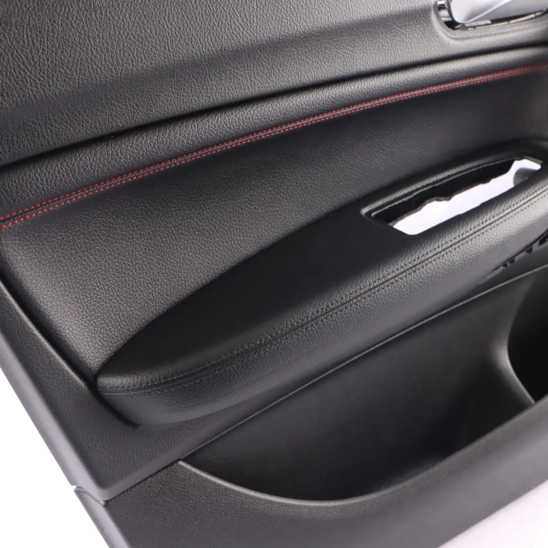 Front Left N/S Door Lining Card Leather Dakota Black Red Accent to BMW F20 with Part number 7282819 BMW F20 Front Left N/S Door Lining Card Leather Dakota Black Red Accent - SKU 7282819 - Part number 7282819