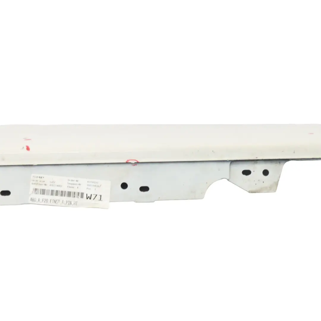 BMW 1 F20 Bande de seuil Jupe latérale droite Alpinweiss Alpine White - 300 - SKU 7293554-AW - Numéro de pièce 7293554