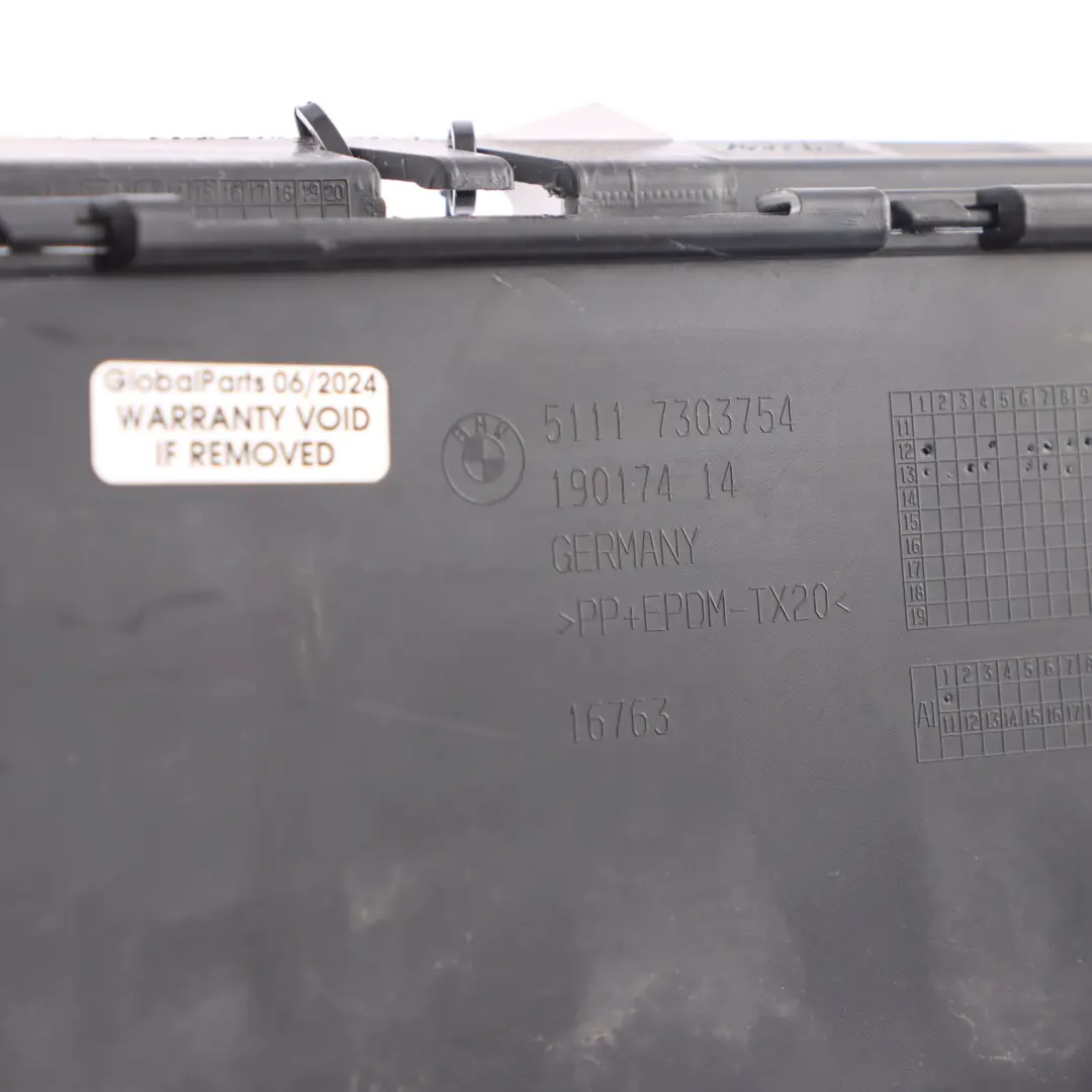 Paragolpes Delantero Parte Inferior Rejilla Derecha Negro para BMW X1 E84 con número de pieza 7303754 BMW X1 E84 Paragolpes Delantero Parte Inferior Rejilla Derecha Negro - SKU 7303754-1 - Número de pieza 7303754