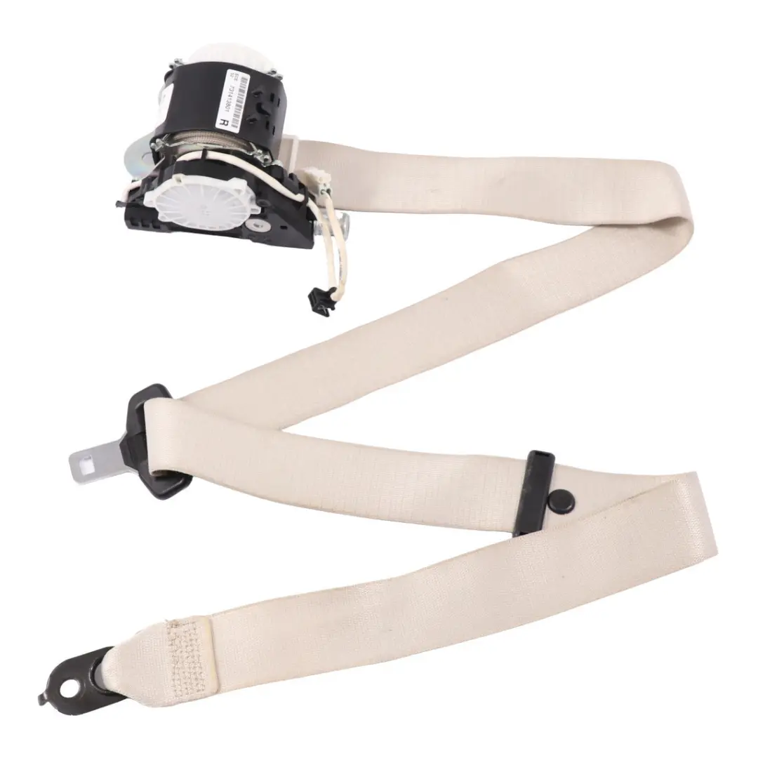 Belt BMW F12 F13 Upper Belt Front Right O/S Elfenbein Weiss to Seat with Part number 7314138 Seat Belt BMW F12 F13 Upper Belt Front Right O/S Elfenbein Weiss - SKU 7314138 - Part number 7314138