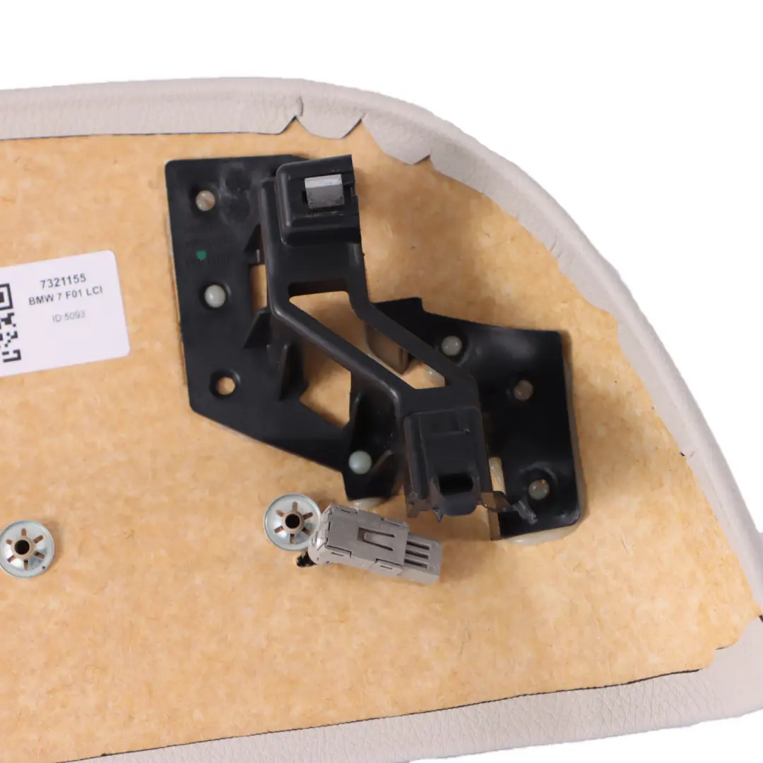 Pannello posteriore schienale sedile anteriore Elfenbein Weiss per BMW F01 F03 LCI con numero di parte 7321155 BMW F01 F03 LCI Pannello posteriore schienale sedile anteriore Elfenbein Weiss - SKU 7321155 - Numero di parte 7321155