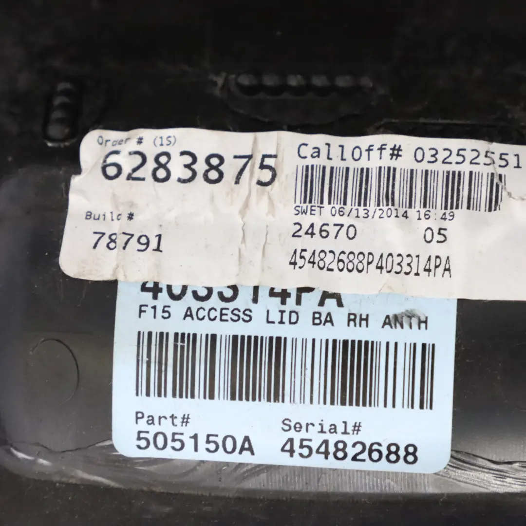 Trunk Compartment Flap Storage Right O/S Cover Trim Panel 7284328 to BMW X5 F15 with Part number 7326606 BMW X5 F15 Trunk Compartment Flap Storage Right O/S Cover Trim Panel 7284328 - SKU 7326606 - Part number 7326606