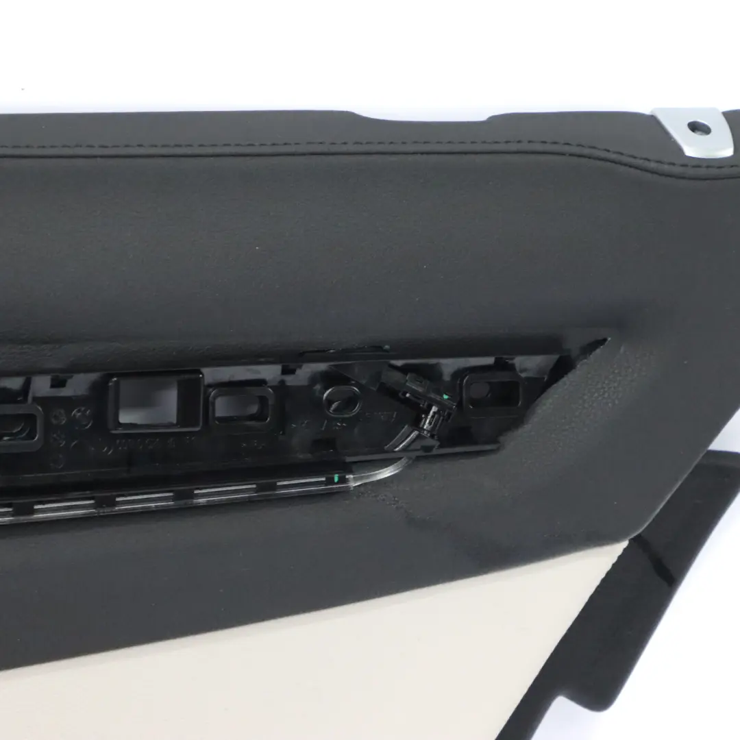 Trasera Derecha Embellecedor Panel Puerta Tarjeta Cuero Blanco para BMW F01 LCI con número de pieza 7332906 BMW F01 LCI Trasera Derecha Embellecedor Panel Puerta Tarjeta Cuero Blanco - SKU 7332906 - Número de pieza 7332906