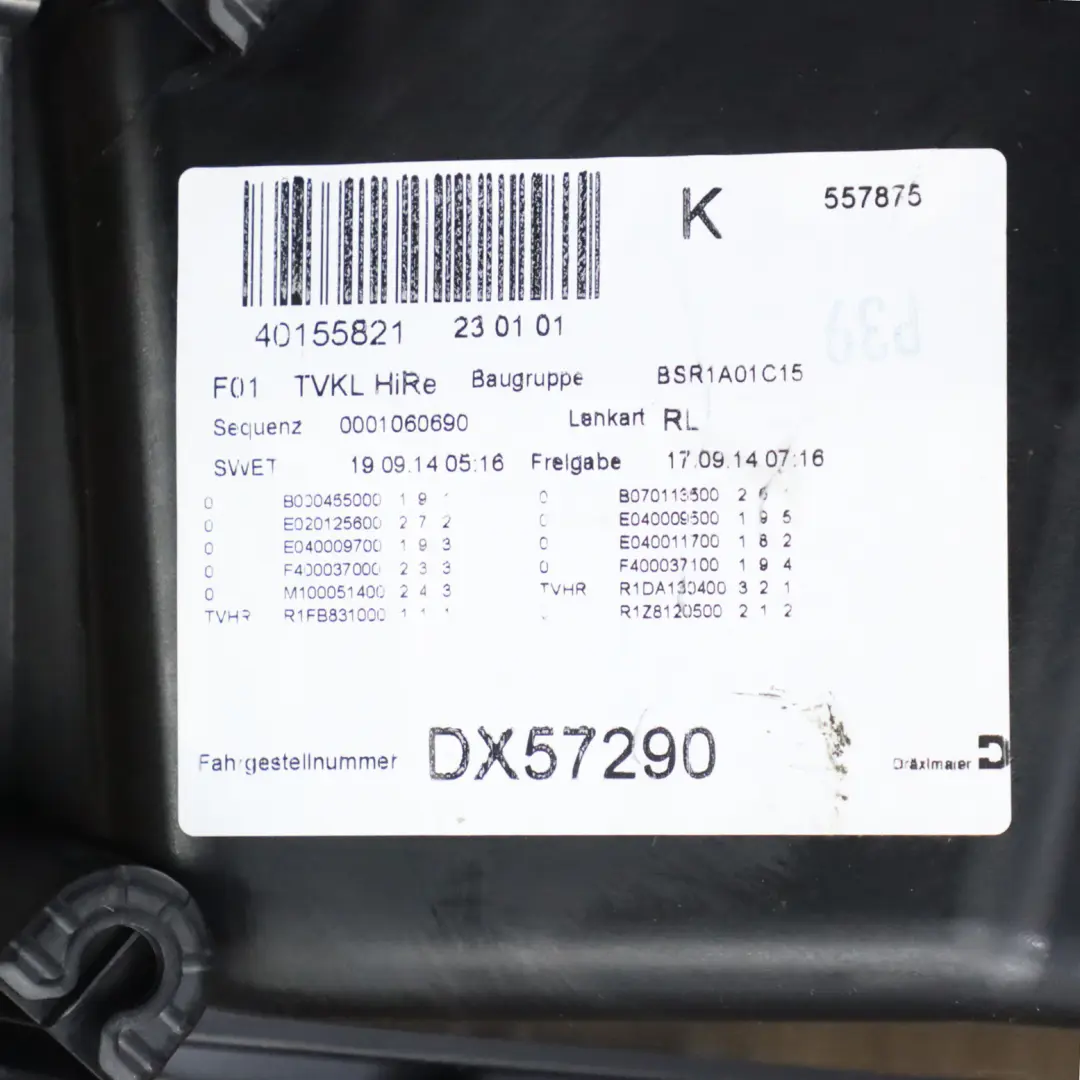 BMW F01 LCI Panneau de garniture arrière droit Carte en cuir Dakota Blanc - SKU 7332906 - Numéro de pièce 7332906