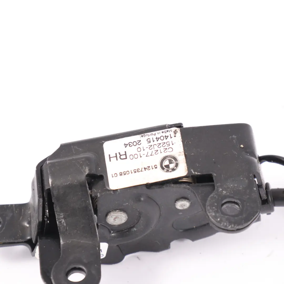 Serrure de couvercle de coffre BMW F15 Clapet d'actionnement droit pour à propos du numéro de pièce 7351058 Serrure de couvercle de coffre BMW F15 Clapet d'actionnement droit - SKU 7351058 - Numéro de pièce 7351058