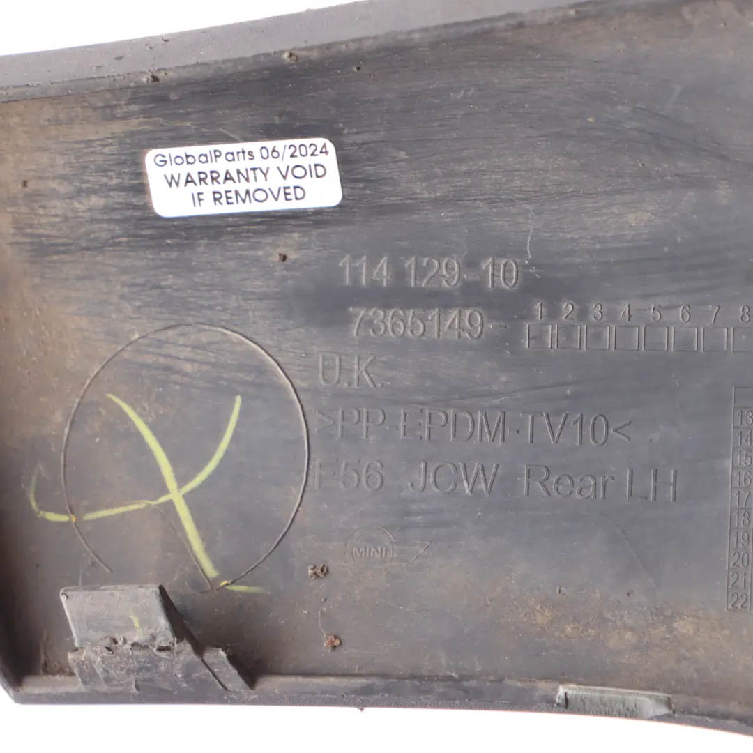 Bumper Lower Spoiler Trim Panel Cover to Mini F56 F57 Rear with Part number 7365149 Mini F56 F57 Rear Bumper Lower Spoiler Trim Panel Cover - SKU 7365149 - Part number 7365149