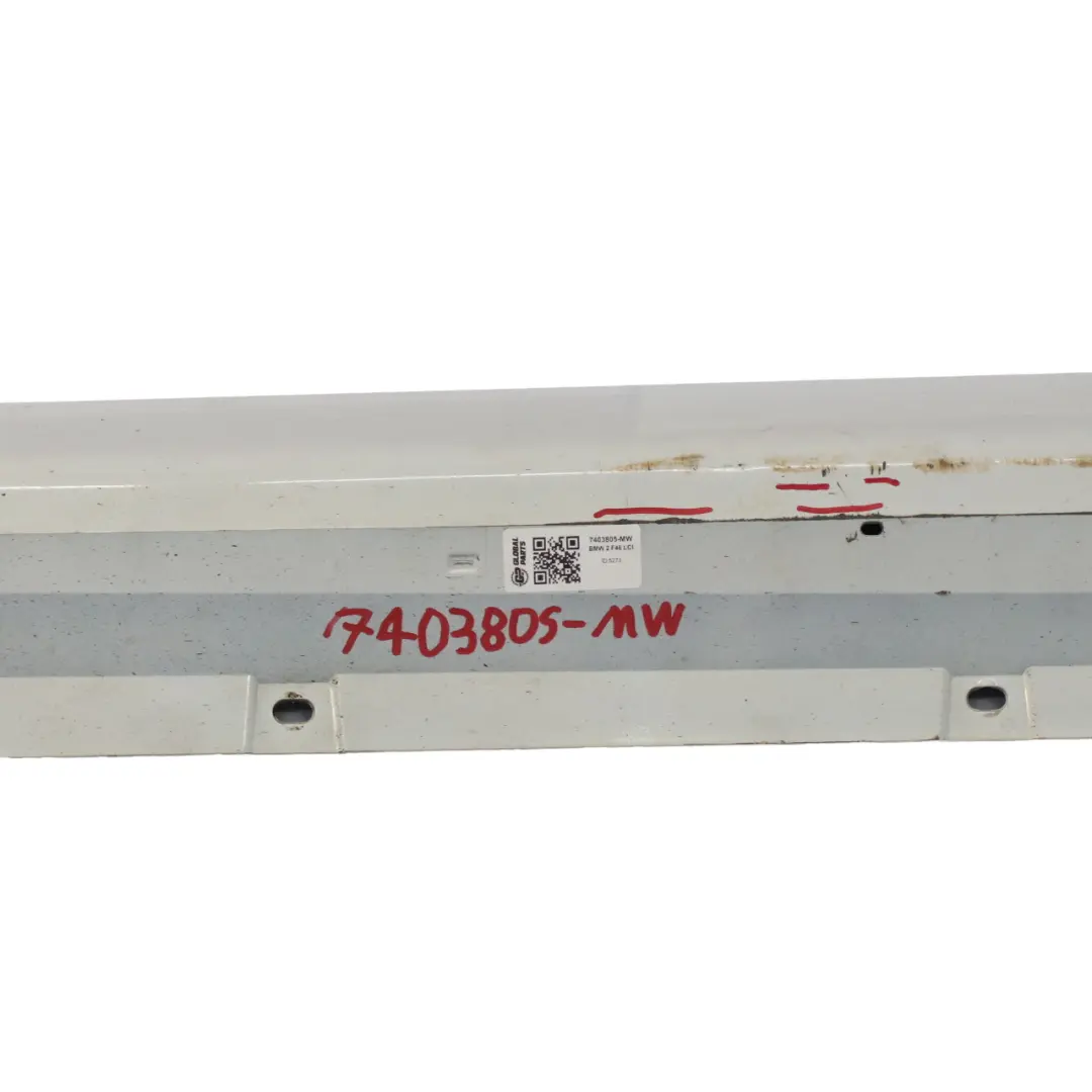 Side Skirt BMW F46 Sill Strip Covering Left N/S Mineralweiss Mineral White - A96 to with Part number 7403805 Side Skirt BMW F46 Sill Strip Covering Left N/S Mineralweiss Mineral White - A96 - SKU 7403805-MW - Part number 7403805